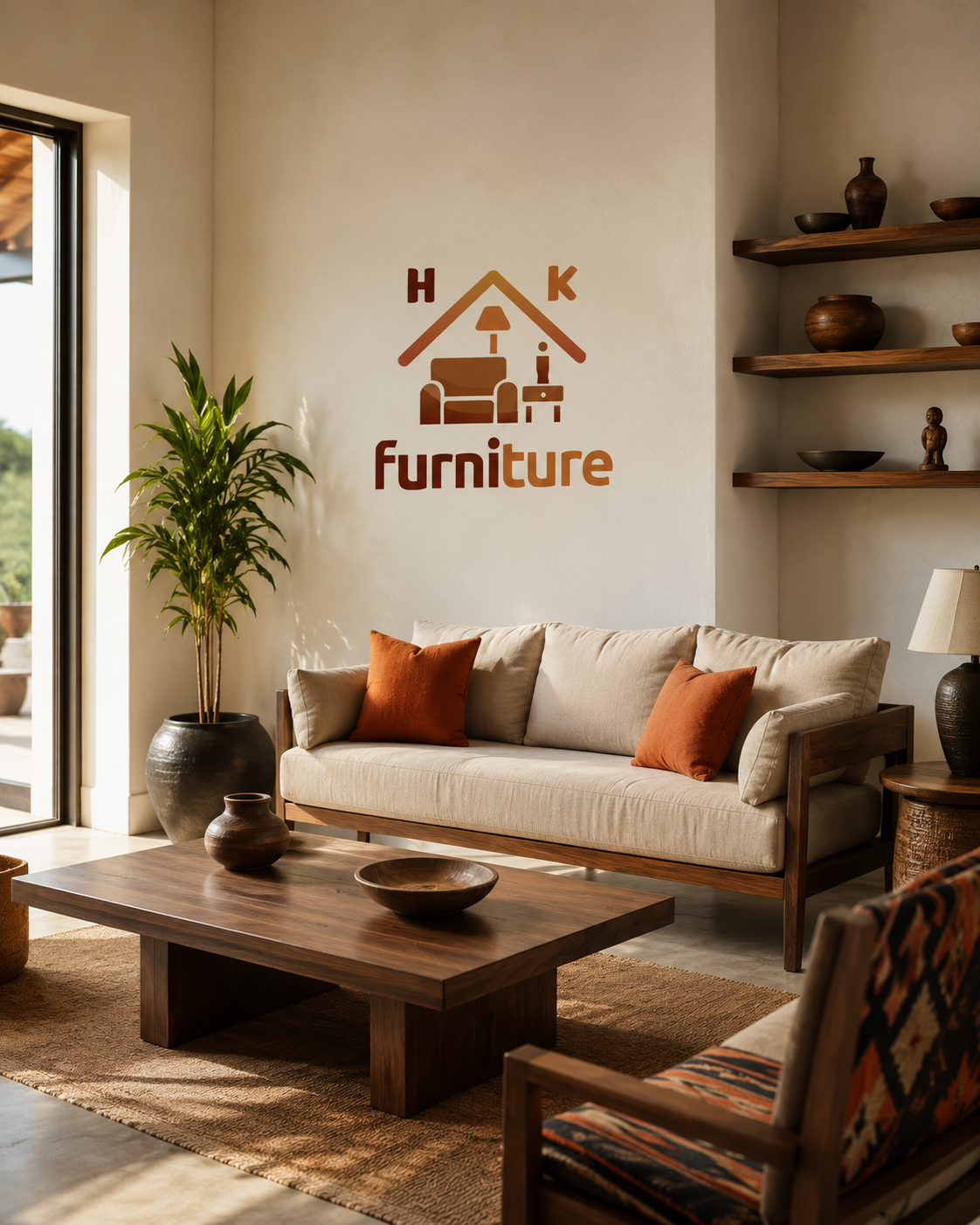 Premium furniture showroom displaying handcrafted living room sets